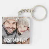 最高のパパの父の日の写真 キーホルダー (裏面)