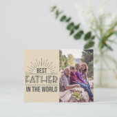 最高のパパの父の日の写真 ポストカード (スタンド正面)