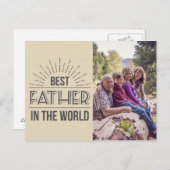 最高のパパの父の日の写真 ポストカード (正面/裏面)