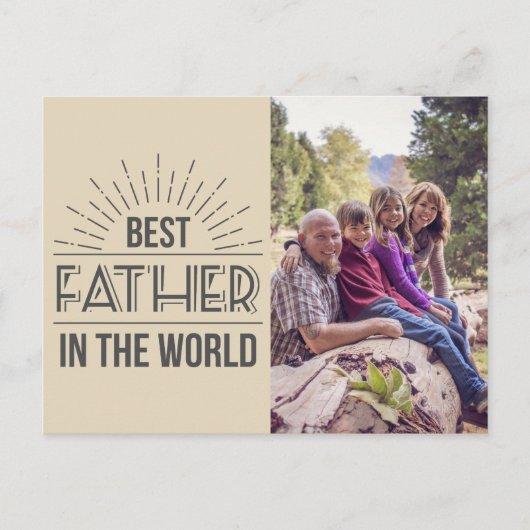最高のパパの父の日の写真 ポストカード (正面)