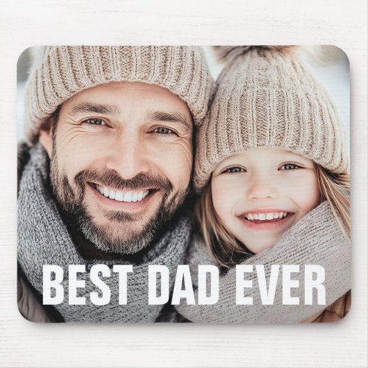 最高のパパの父の日の写真 マウスパッド (正面)