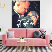 最高のパパの父の日の贈り物 |写真ありがとう キャンバスプリント (インサイチュ (リビング))