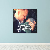 最高のパパの父の日の贈り物 |写真ありがとう キャンバスプリント (インサイチュ (ウッドフロア))