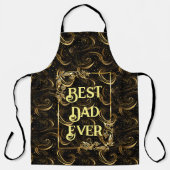 最高のパパの父の日の金ゴールド書モダン道 エプロン (正面)