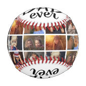 最高のパパの父の日カスタム6写真コラージュ 野球ボール (正面)