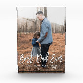 最高のパパの父の日パーソナライズされた  フォトブロック (正面)