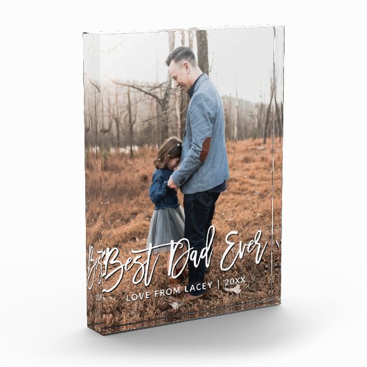 最高のパパの父の日パーソナライズされた  フォトブロック (左)