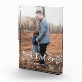 最高のパパの父の日パーソナライズされた  フォトブロック (右)