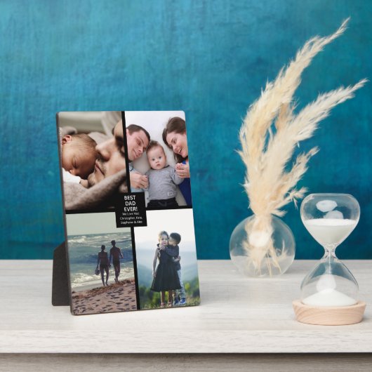 最高のパパの父の日5x7 4 Photo Collage フォトプラーク (側面)