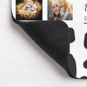 最高のパパの父親写真付きのコラージュ牛白黒 マウスパッド (コーナー)