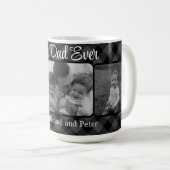 最高のパパの絶え間ないクリスマスクラシックグレーの格子模様 コーヒーマグカップ (正面右)