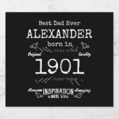 最高のパパの誕生日名の年ヴィンテージ リキュールボトルラベル (シングルラベル)