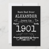 最高のパパの誕生日名の年ヴィンテージ 招待状 (正面)