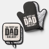 最高のパパの銀河系 – 父の日，誕生日 鍋つかみ&鍋敷きセット (正面/裏面)