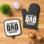 最高のパパの銀河系 – 父の日，誕生日 鍋つかみ&鍋敷きセット (トップダウン)