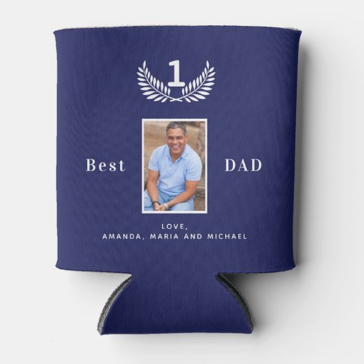 最高のパパの青い名カスタム前 缶クーラー (正面)