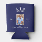 最高のパパの青い名カスタム前 缶クーラー (裏面)