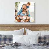 最高のパパのEver - シンプルパパファミリーのフォトスクリプト キャンバスプリント (インサイチュ (寝室))