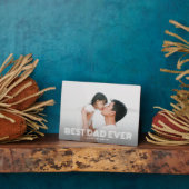 最高のパパははっきりした文字父の日のギフト写真 フォトプラーク (側面)