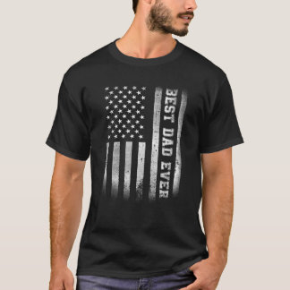 最高のパパはアメリカ人の父親の日おもしろいを常に旗を立てる Tシャツ