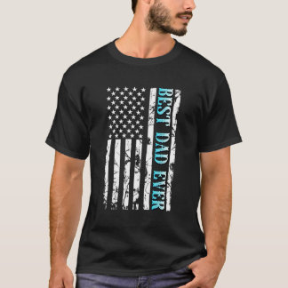 最高のパパはアメリカ国旗にかわいい父の Tシャツ