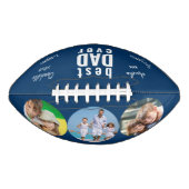 最高のパパはフォトブルーに署名パーソナライズされた アメリカンフットボール (正面)