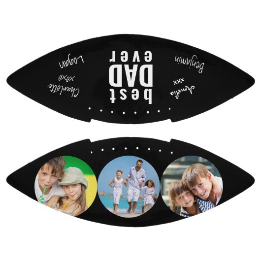 最高のパパはブラックに署名パーソナライズされた アメリカンフットボール (パネル)