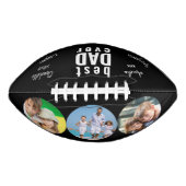 最高のパパはブラックに署名パーソナライズされた アメリカンフットボール (正面)