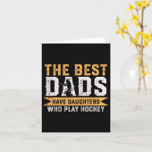 最高のパパはホッケーで活躍する娘を持つ父親 カード (黄色い花)