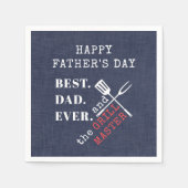 最高のパパはマスター・ファーザーズ・デイをグリル スタンダードカクテルナプキン (正面)