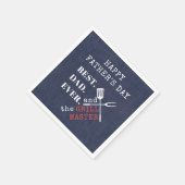 最高のパパはマスター・ファーザーズ・デイをグリル スタンダードカクテルナプキン (角)