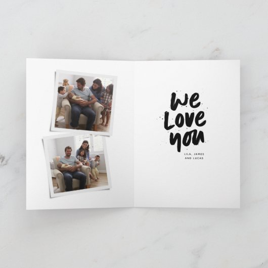 最高のパパはモダントレンディーブラック父の日 カード (内部)