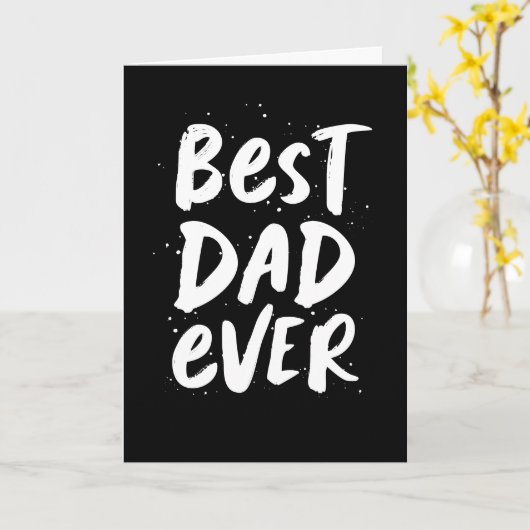 最高のパパはモダントレンディーブラック父の日 カード (黄色い花)