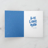 最高のパパはモダントレンディーブルー父の日 カード (内部)