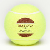 最高のパパはモダン今まで赤黒の父の日 テニスボール (裏面)