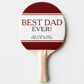 最高のパパはモダン今まで赤黒の父の日 卓球ラケット (正面)