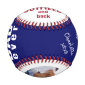 最高のパパは今までフォトブルー白赤野球に署名 野球ボール (正面)