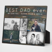 最高のパパは今まで素朴の6写真コラージュ父の日 フォトプラーク (側面)
