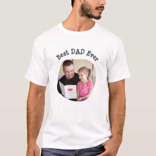 最高のパパは常にあなたの正方形の家族の写真をアップロード Tシャツ