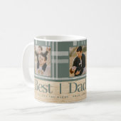 最高のパパは常にバッファロープレイド木材フォトファーザーズの日 コーヒーマグカップ (正面左)