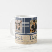 最高のパパは常にバッファロープレイド木材フォトファーザーズの日 コーヒーマグカップ (正面左)