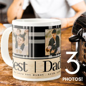 最高のパパは常にバッファロープレイド木材フォトファーザーズの日 コーヒーマグカップ