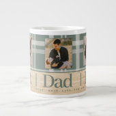 最高のパパは常にバッファロープレイド木材フォトファーザーズの日 ジャンボコーヒーマグカップ (正面)