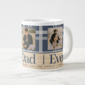 最高のパパは常にバッファロープレイド木材フォトファーザーズの日 ジャンボコーヒーマグカップ (正面右)