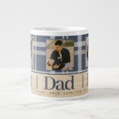 最高のパパは常にバッファロープレイド木材フォトファーザーズの日 ジャンボコーヒーマグカップ (正面)