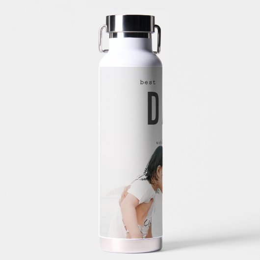 最高のパパは常にミニマル写真父の日 ウォーターボトル (正面)