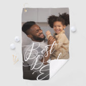 最高のパパは常にミニマル写真父の日 ゴルフタオル (インサイチュ)