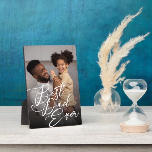 最高のパパは常にミニマル写真父の日 フォトプラーク (側面)