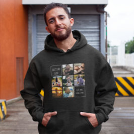 最高のパパは常に写真のコラージュと文字ダークグレー パーカ