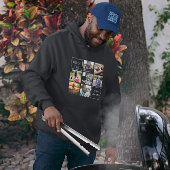 最高のパパは常に写真のコラージュと文字ダークグレー パーカ